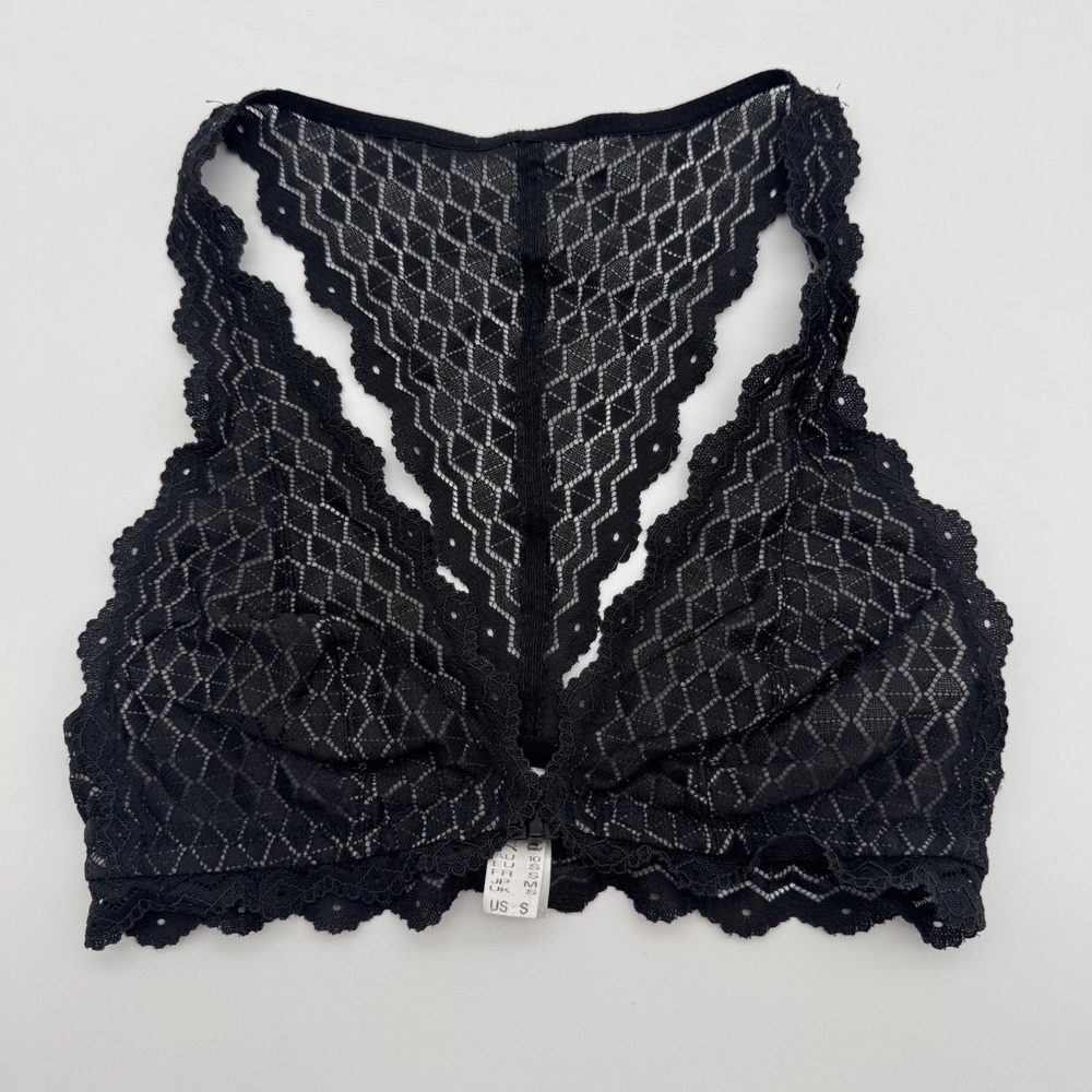 b.tempt'd by Wacoal Ciao Bella‎ Black Lace Racerback Bralette Small Punk Grunge